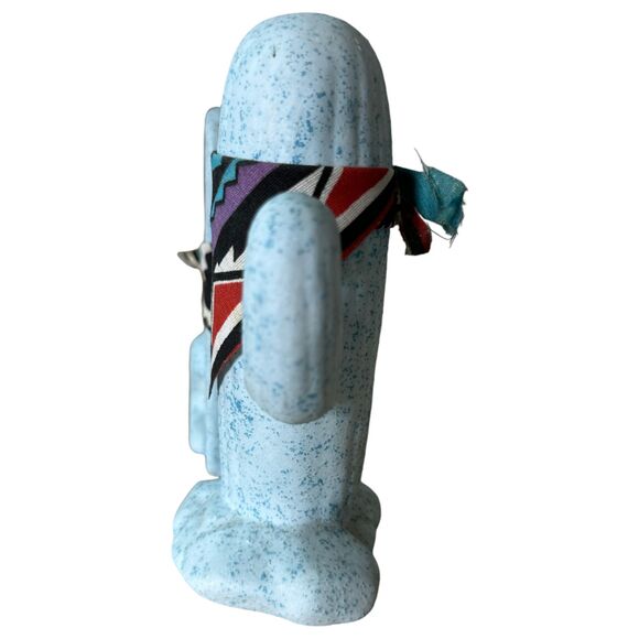 Southwest Southwestern Howling Coyote Cactus Ceramic Figurines Set of 2 - Picture 4 of 5